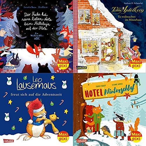 Maxi-Pixi-4er-Set 88: Winterzeit mit den Tieren (4x1 Exemplar): 4 Minibücher für Kinder ab 3 Jahren (88) von Carlsen